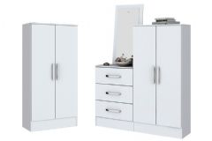 Quarto Completo Solteiro Guarda Roupa B14 + 1 Cômoda B700 Henn