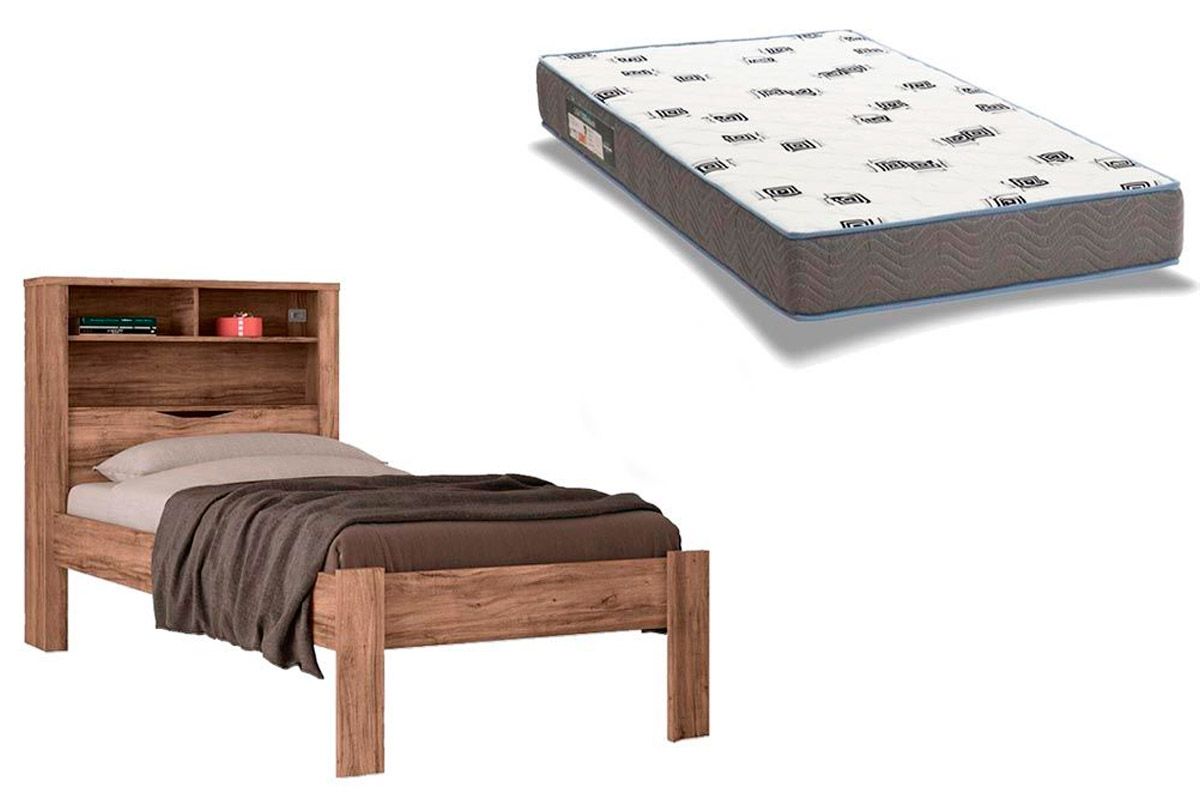 Colchão Solteiro Light D33 Ortobom + Cama Invicta