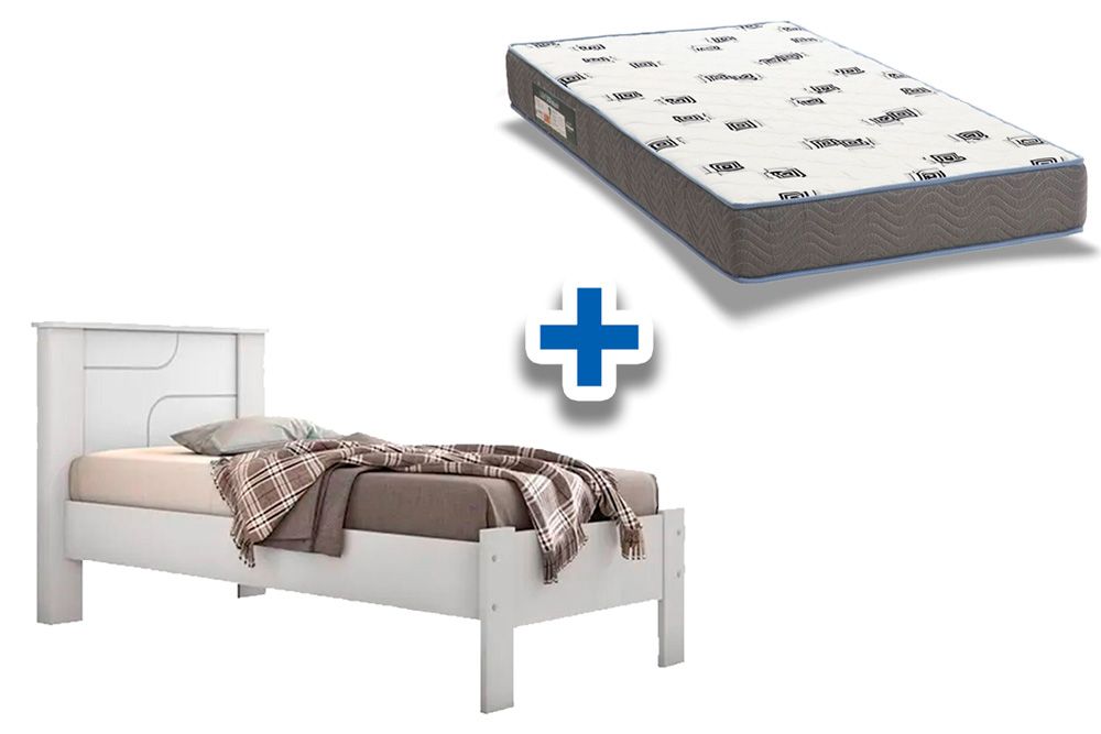 Colchão Solteiro Ortobom D33 + Cama Pérola