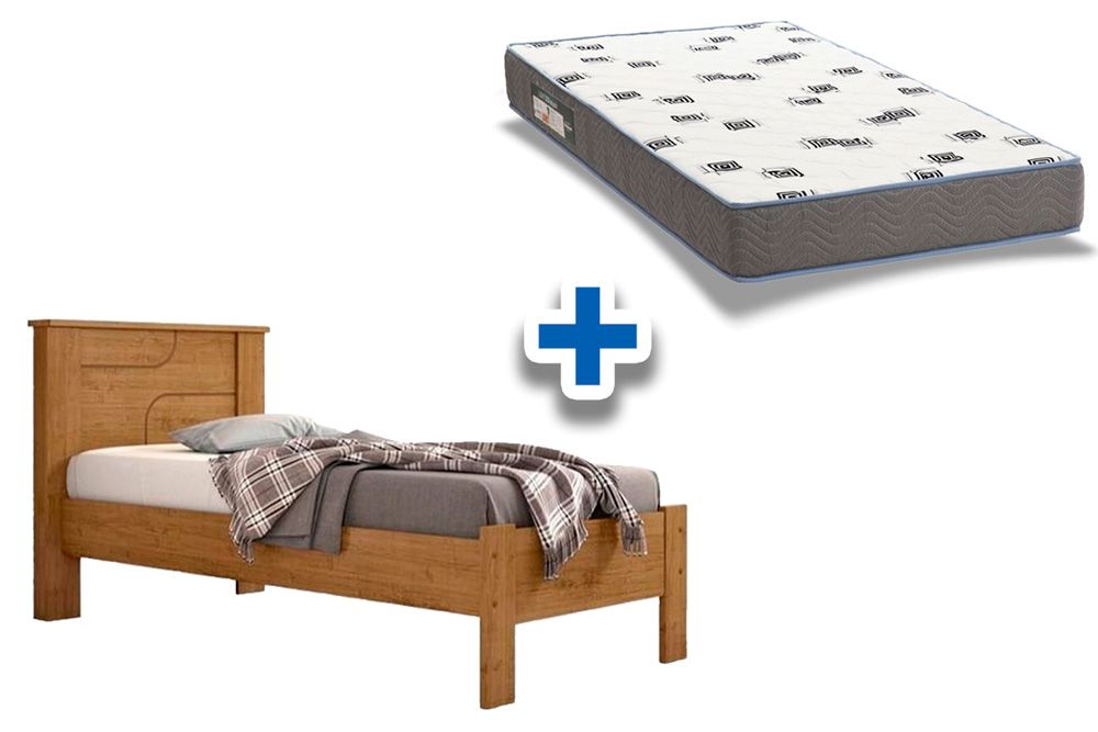 Colchão Solteiro Ortobom D33 + Cama Pérola