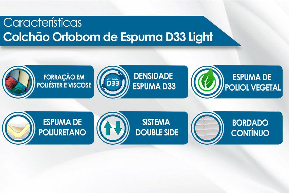 Colchão Solteiro Ortobom D33 + Cama Pérola