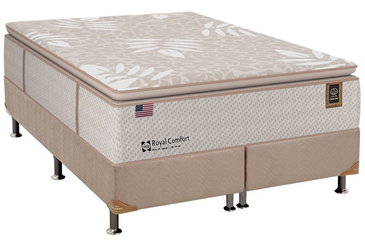Cama Box CRC +Colchão Molas Royal Sealy