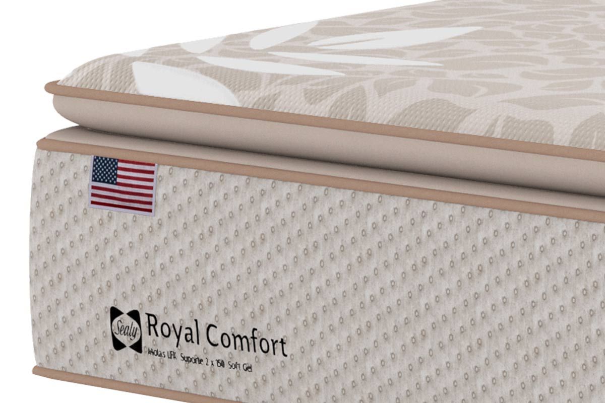 Cama Box CRC +Colchão Molas Royal Sealy