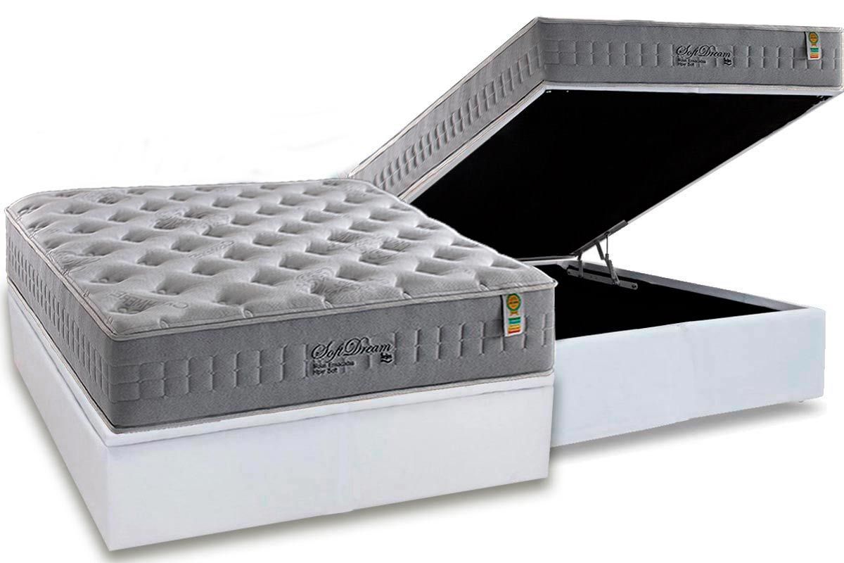 Cama Box Baú CRC +Colchão Molas Soft Dream Anjos