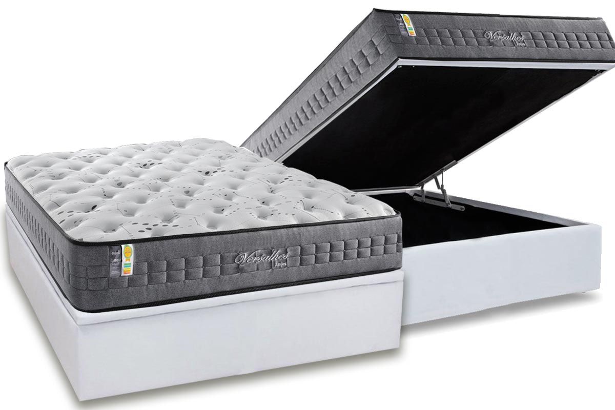 Cama Box Baú CRC +Colchão Molas Versalhes Anjos