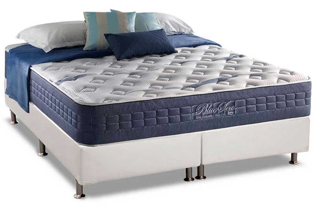 Cama Box CRC +Colchão Molas Blue Sea Anjos