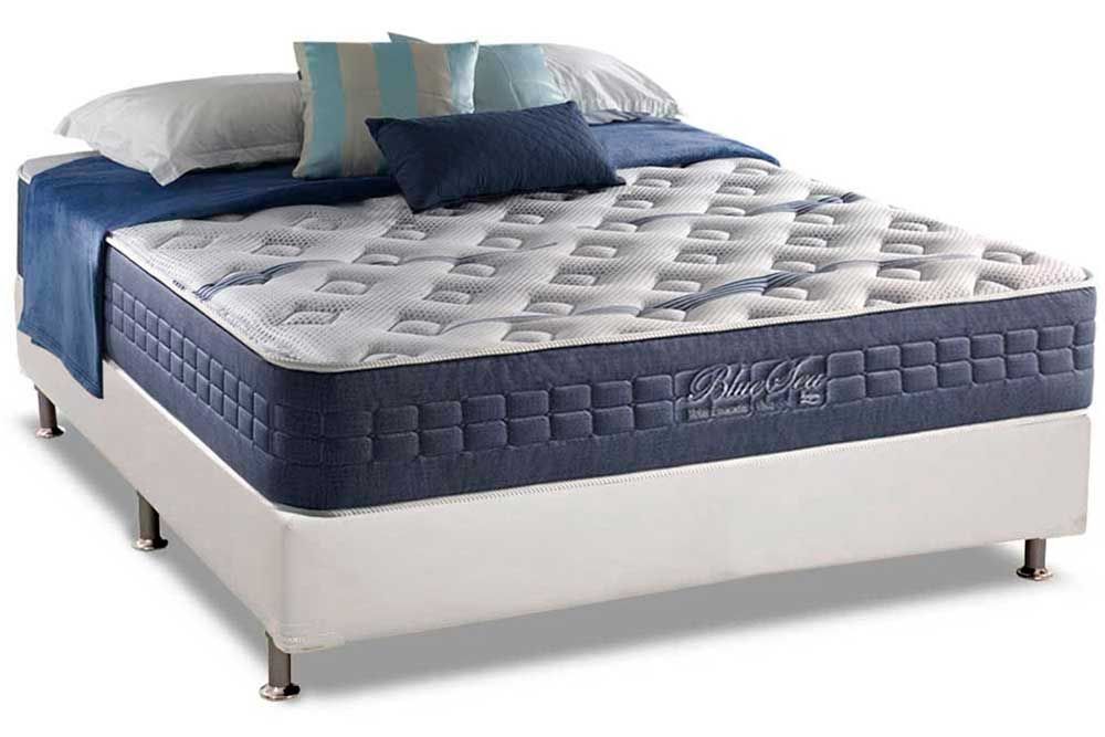Cama Box CRC +Colchão Molas Blue Sea Anjos