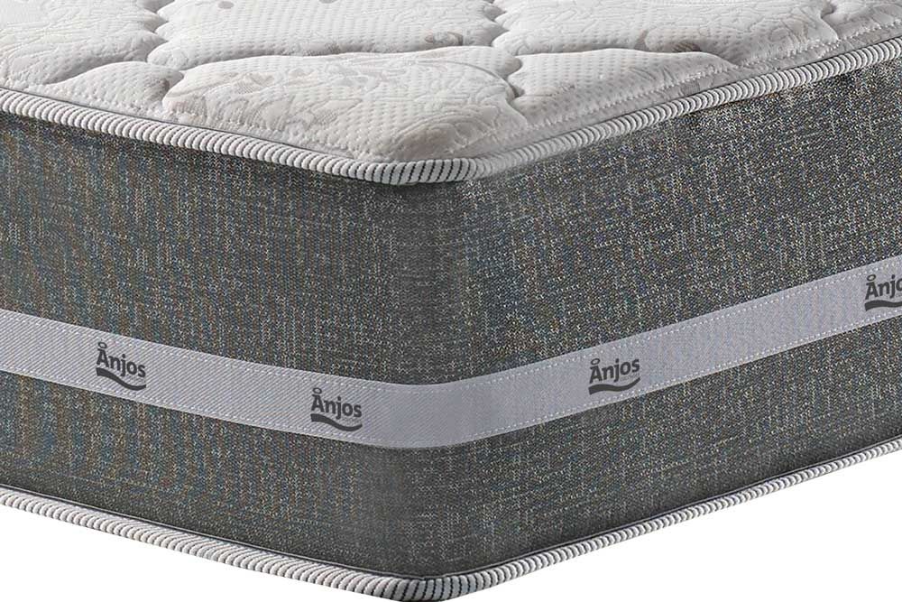 Cama Box Baú : Colchão Molas Ensacadas Anjos Anjos Classic Gray 30 + Base CRC Suede Gray
