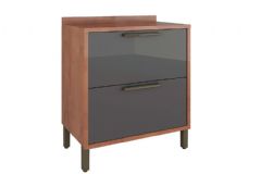 Balcão Cozinha Ronipa c/Tampo Syrah c/1 Porta e 1 Gaveta 80cm - Castanho/Chumbo