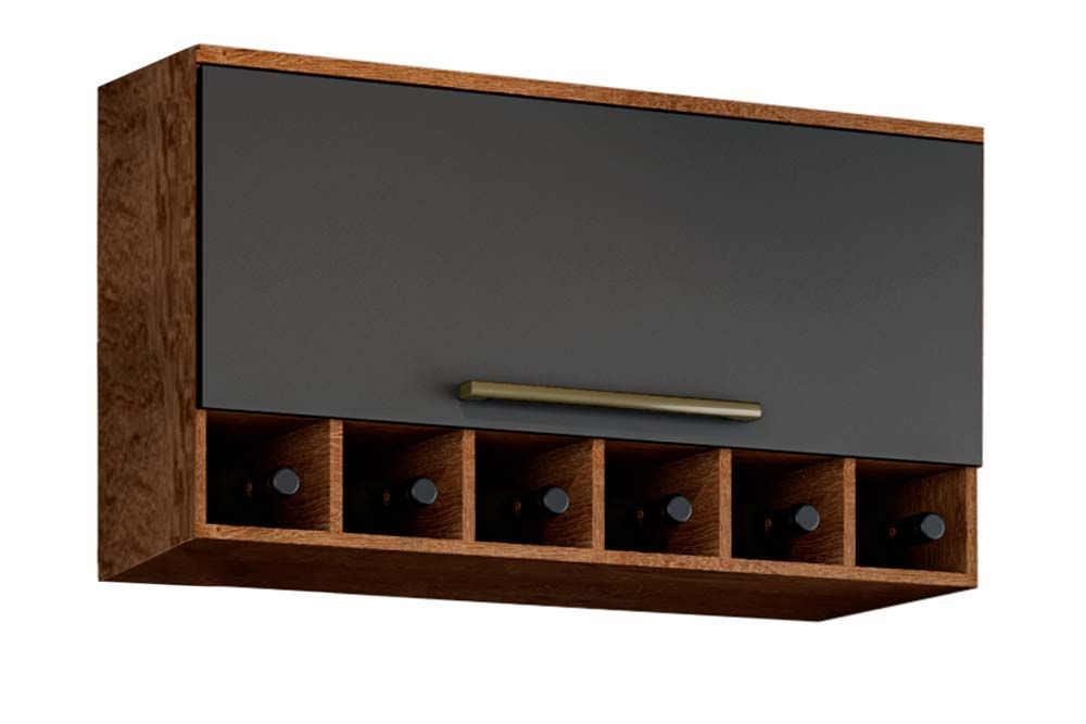 Armário Aéreo Cozinha Ronipa Nápoli Prime Geladeira Adega c/1 Porta Basculante 80cm
