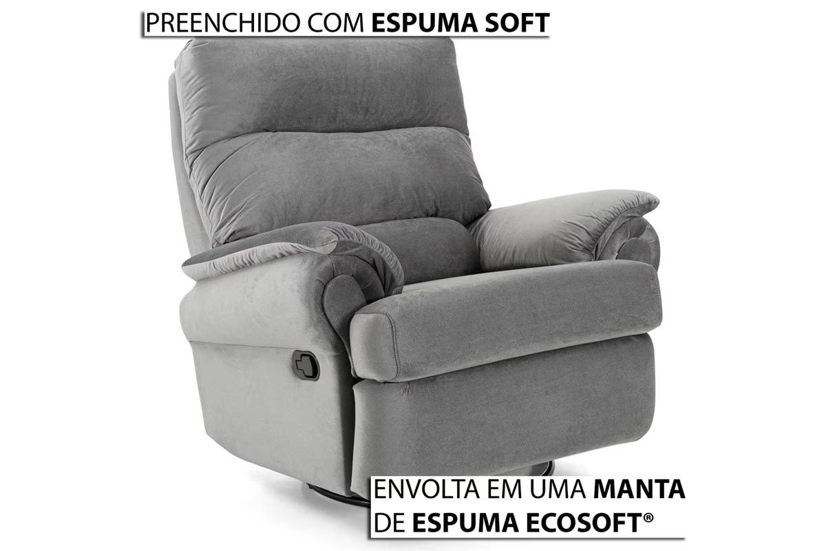 Poltrona Reclinável p/ Sala c/Massagem MH 1217 Two Way Herval Poltrona Reclinável p/ Sala c/Massagem MH 1217 Two Way Herval