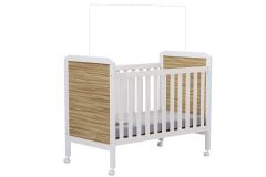 Berço Infantil Cloe 2 em 1 Peroba - Branco/Amendoa