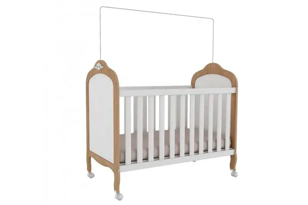 Berço Infantil Elô 2 em 1 PerobaBranco/Amendoa Berço Infantil Elô 2 em 1 PerobaBranco/Amendoa