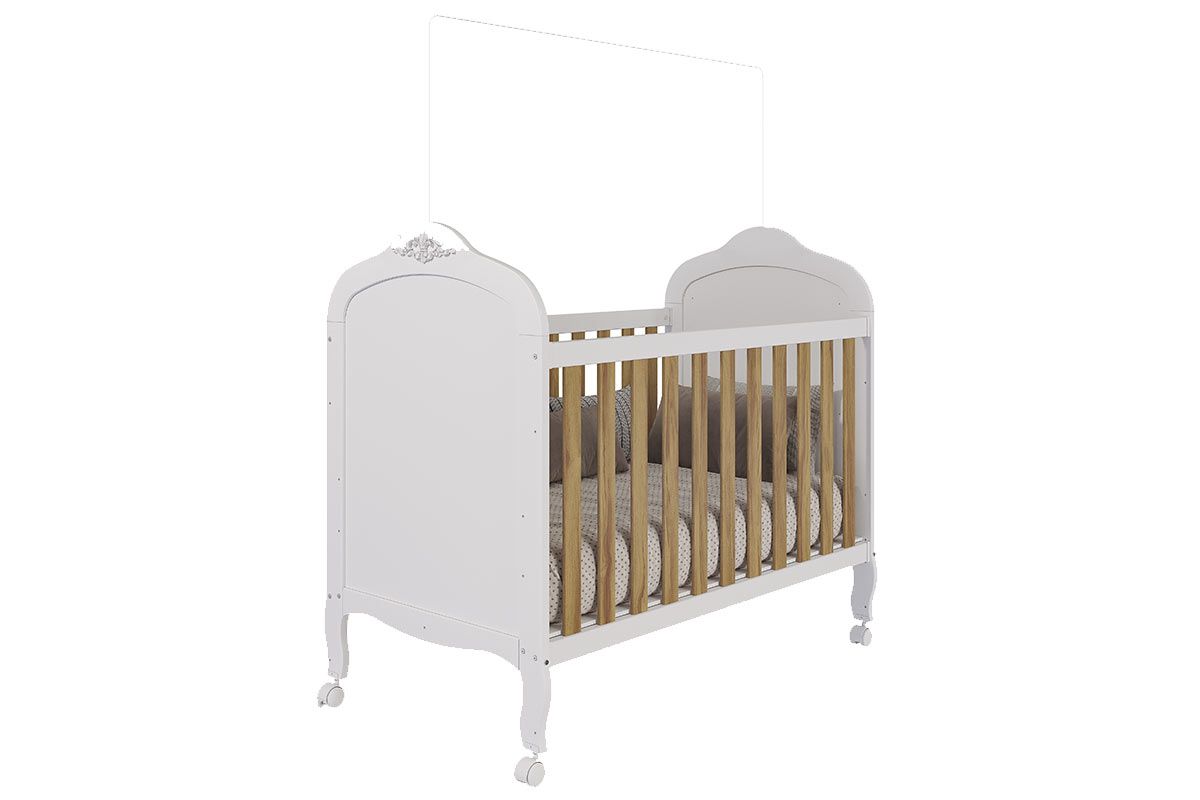 Berço Infantil Elô 2 em 1 PerobaBranco/Amendoa Berço Infantil Elô 2 em 1 PerobaBranco/Amendoa