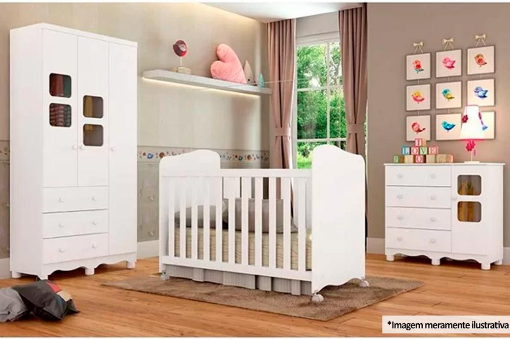 Cômoda Infantil Uli c/1 Porta Cristal e 4 Gavetas - Peroba Cômoda Infantil Uli c/1 Porta Cristal e 4 Gavetas - Peroba