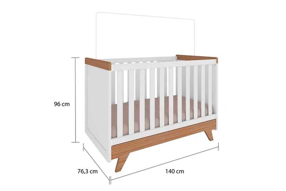 Berço Infantil Retrô 2 em 1 Peroba Berço Infantil Retrô 2 em 1 Peroba