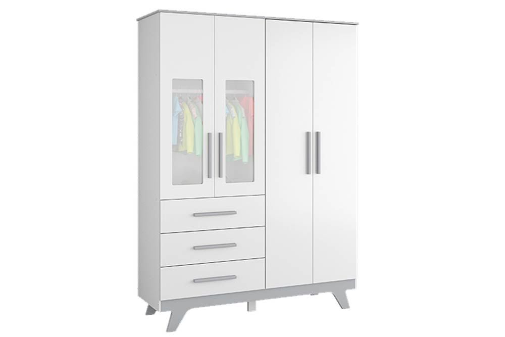 Guarda Roupa Infantil c/4 Portas (2 Cristal) e 4 Gavetas Retrô Peroba Guarda Roupa Infantil c/4 Portas (2 Cristal) e 4 Gavetas Retrô Peroba