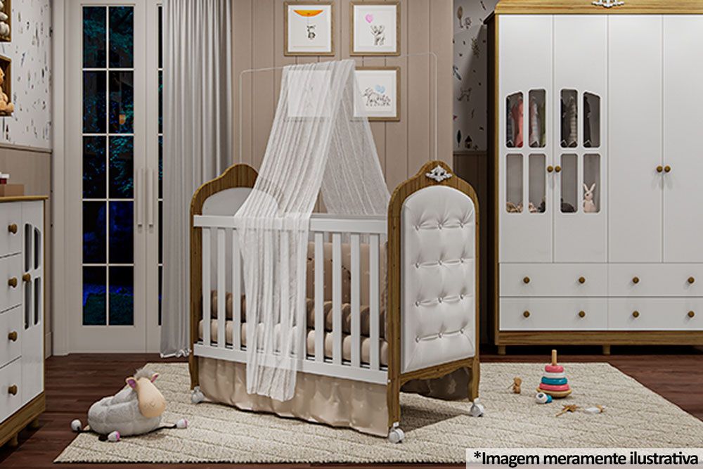 Multiuso de Quarto Bebê Kit Capitonê Corano p/ Berço Elô - Peroba