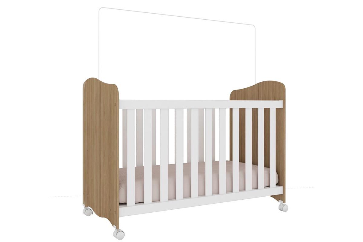 Berço Infantil Uli PerobaBranco/Amendoa