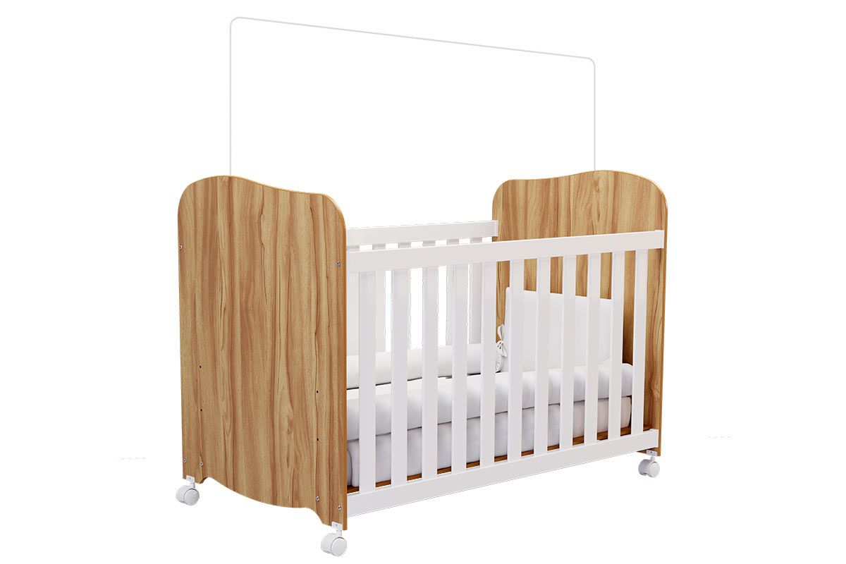 Berço Infantil Uli PerobaBranco/Amendoa