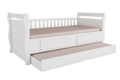 Cama Solteiro de Babá Maria c/ 2 Gavetas e Auxiliar - Peroba
