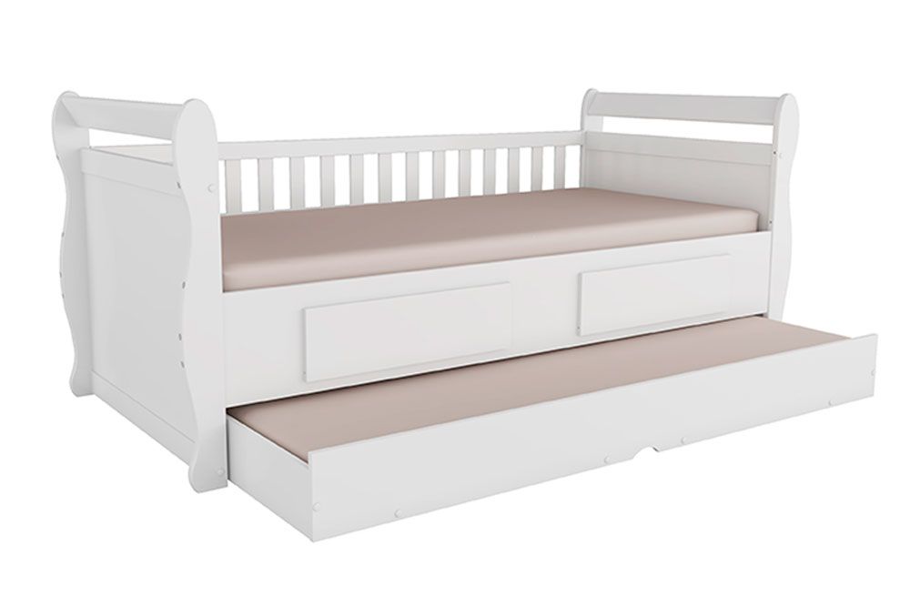 Cama Solteiro de Babá Maria c/2 Gavetas e Auxiliar Peroba Cama Solteiro de Babá Maria c/2 Gavetas e Auxiliar Peroba