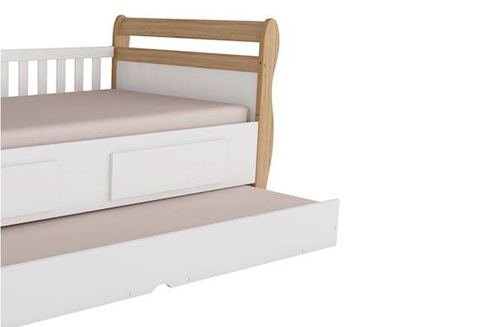 Cama Solteiro de Babá Maria c/2 Gavetas e Auxiliar Peroba Cama Solteiro de Babá Maria c/2 Gavetas e Auxiliar Peroba