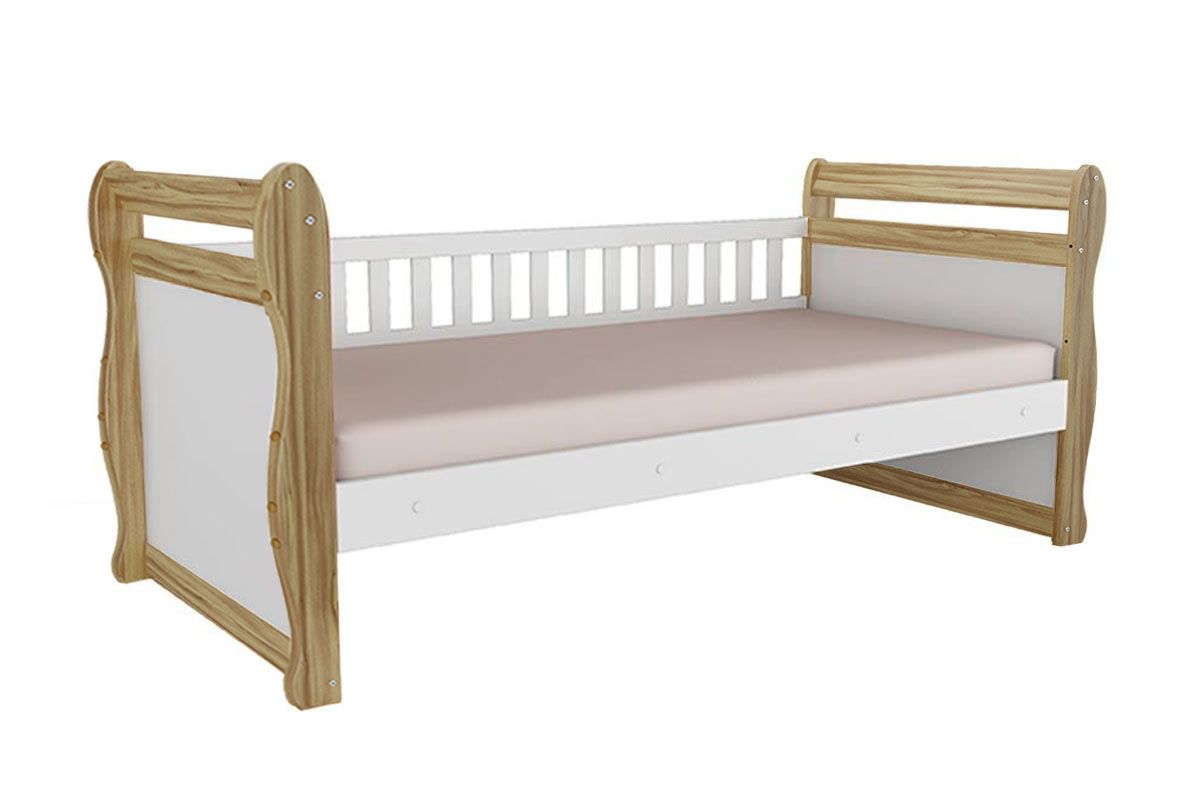 Cama Solteiro de Babá Maria PerobaBranco/Amendoa