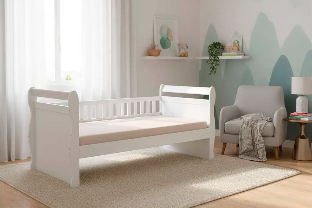 Cama Solteiro de Babá Maria PerobaBranco Cama Solteiro de Babá Maria PerobaBranco