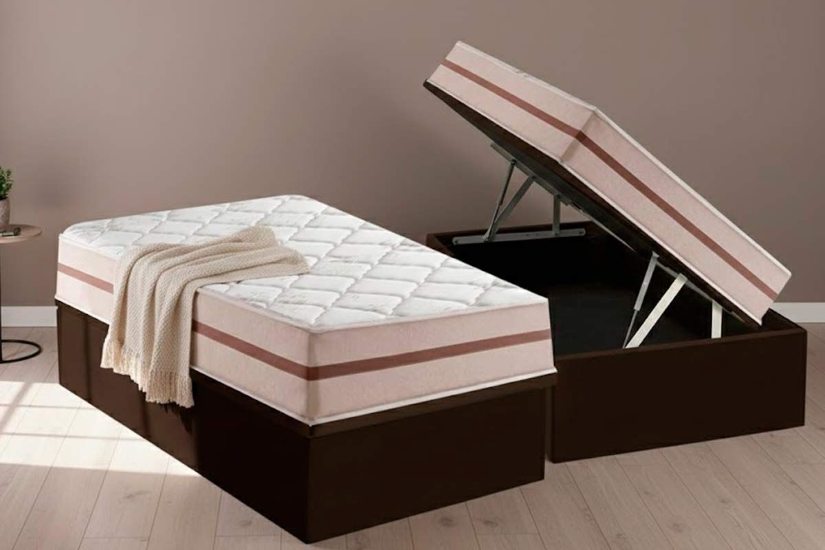 Cama Box Baú CRC +Colchão Molas Classic Anjos