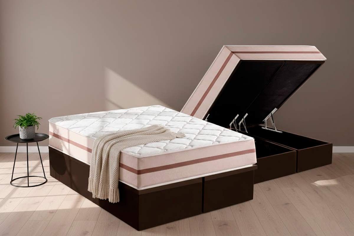 Cama Box Baú CRC +Colchão Molas Classic Anjos