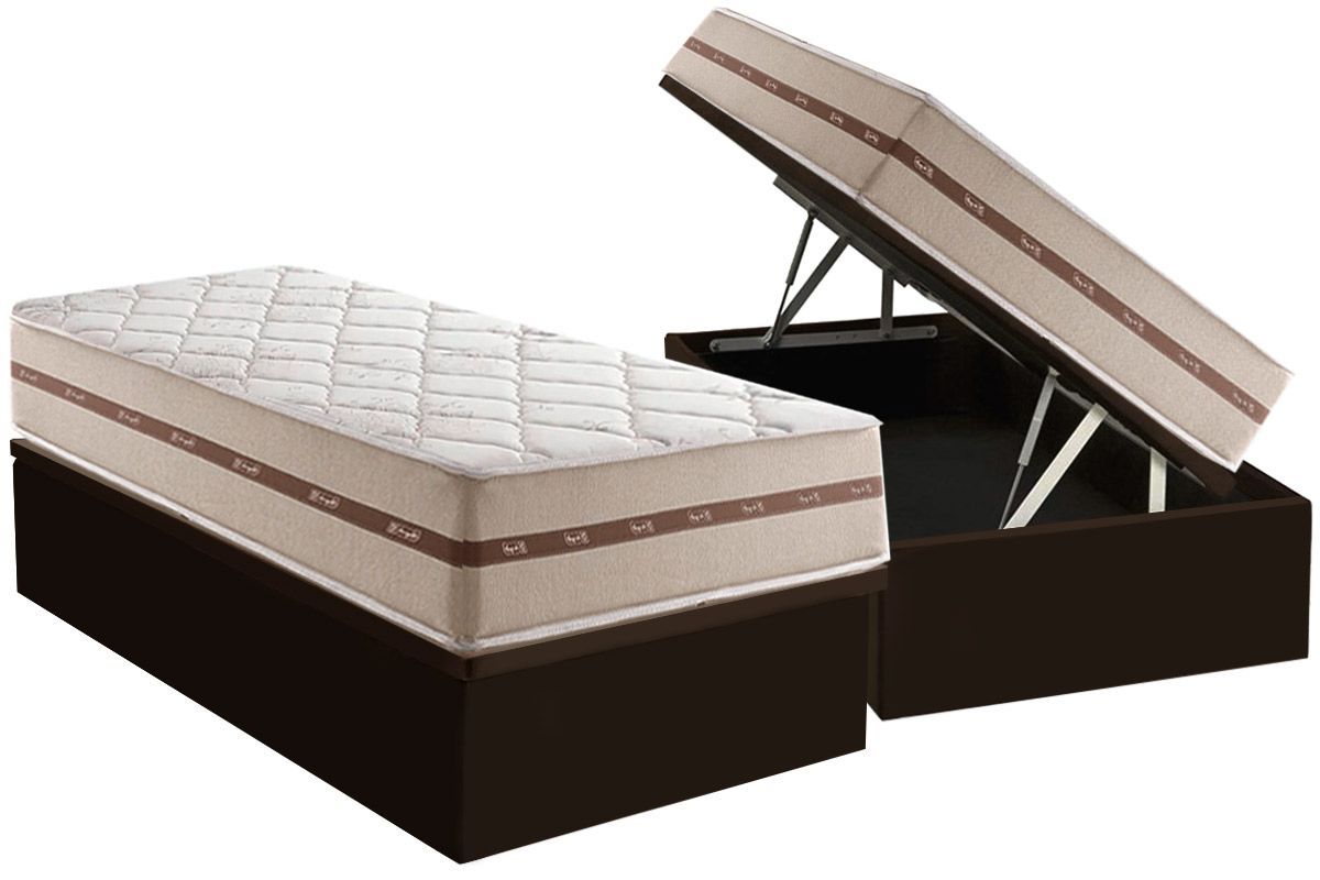 Cama Box Baú CRC +Colchão Molas Classic Anjos
