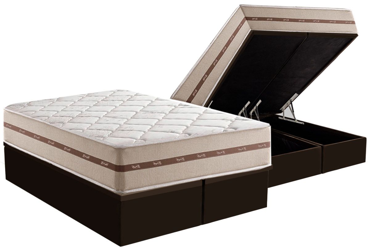 Cama Box Baú CRC +Colchão Molas Classic Anjos