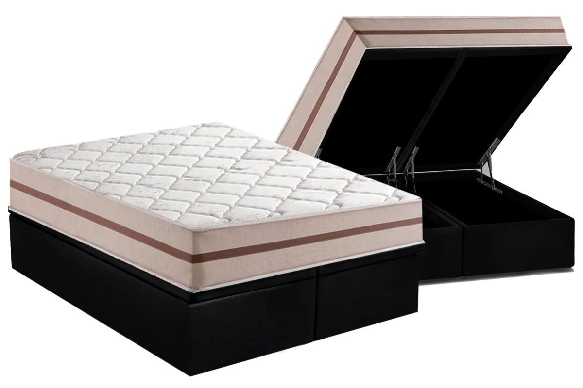 Cama Box Baú CRC +Colchão Molas Classic Anjos
