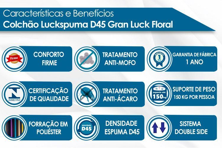 Colchão D45 Luckspuma Gran Luck Colchão D45 Luckspuma Gran Luck