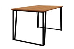 Mesa Jantar Lisa c/Tampo Madeirado 130cm Cimol - Preto/Nature