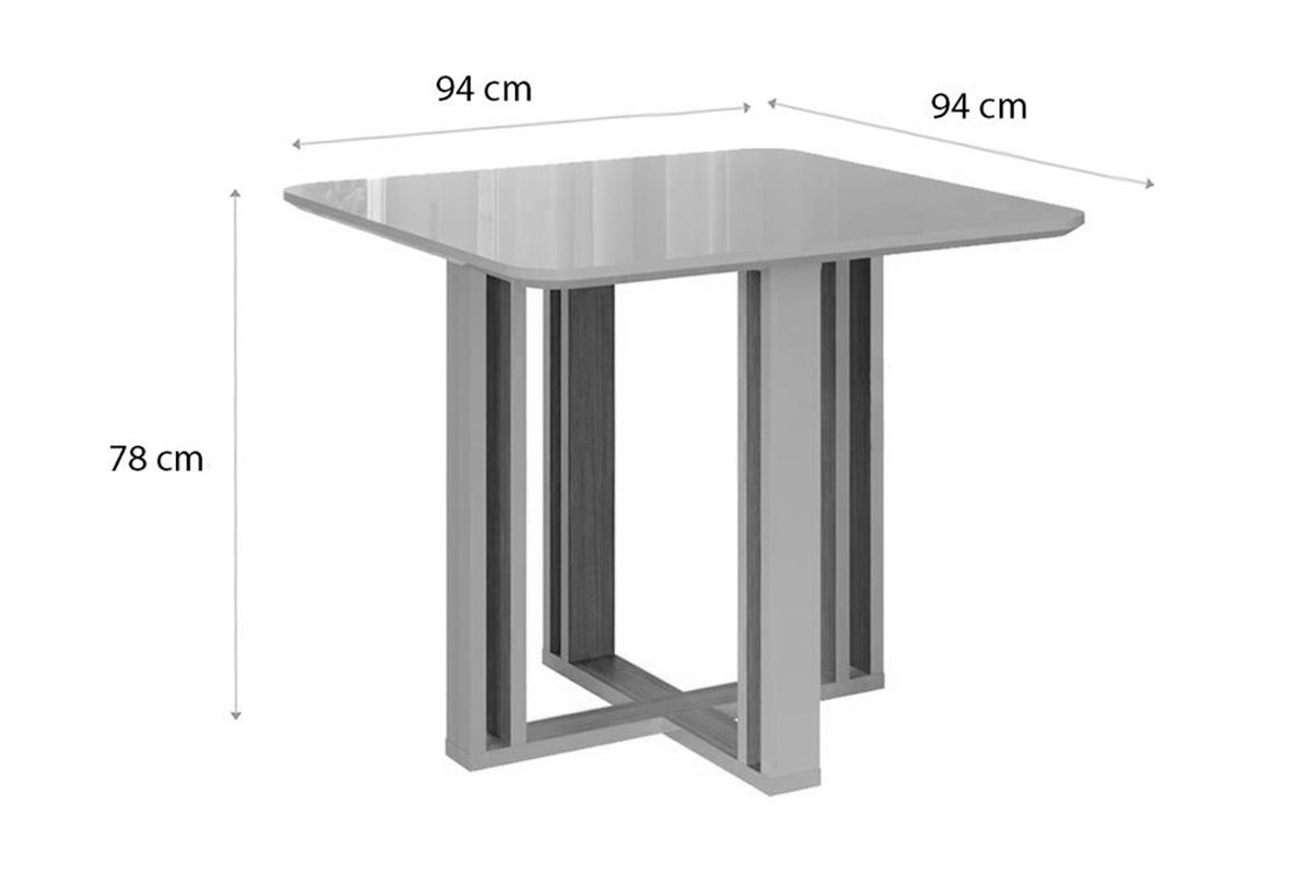 Mesa Jantar Flora c/Tampo MDF 95cm Cimol Mesa Jantar Flora c/Tampo MDF 95cm Cimol
