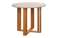 Mesa Jantar Flora c/Tampo Madeirado 109cm Cimol - Nature/Off White