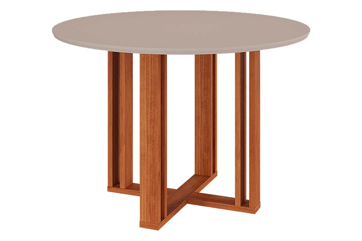 Mesa Jantar Flora c/Tampo Madeirado 109cm Cimol