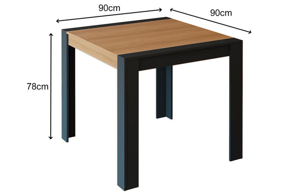 Sala Jantar Mesa Grace c/ Tampo Madeirado 90x90cm e 4 Bancos Kim - Cimol