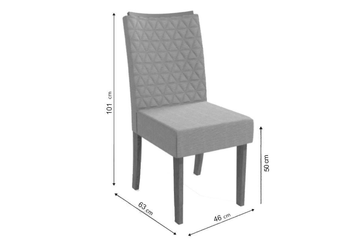 Cadeira Jantar Rosa 2CAD129 Madeirado Kit 2 Un Kappesberg