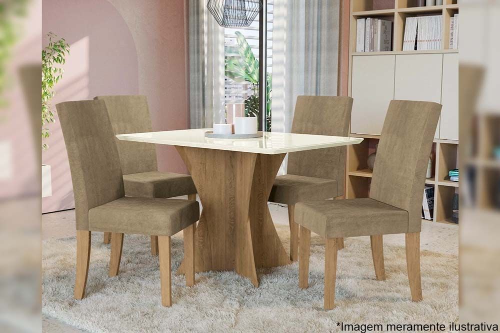 Cadeira Jantar Dália 2CAD131 Madeirado Kit 2 Un Kappesberg