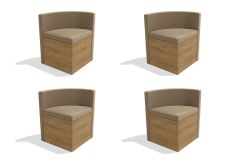 Freijó - Assento/Encosto Suede Bege Geométric