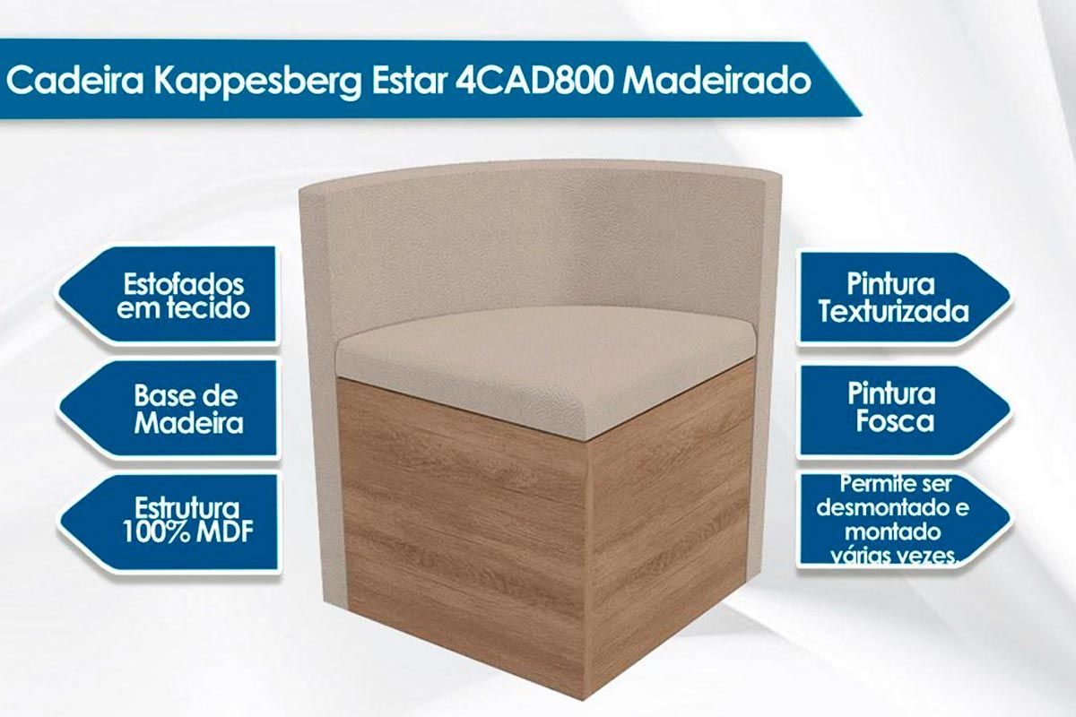 Cadeira Jantar 4CAD800 Kit 4 Un Kappesberg Cadeira Jantar 4CAD800 Kit 4 Un Kappesberg