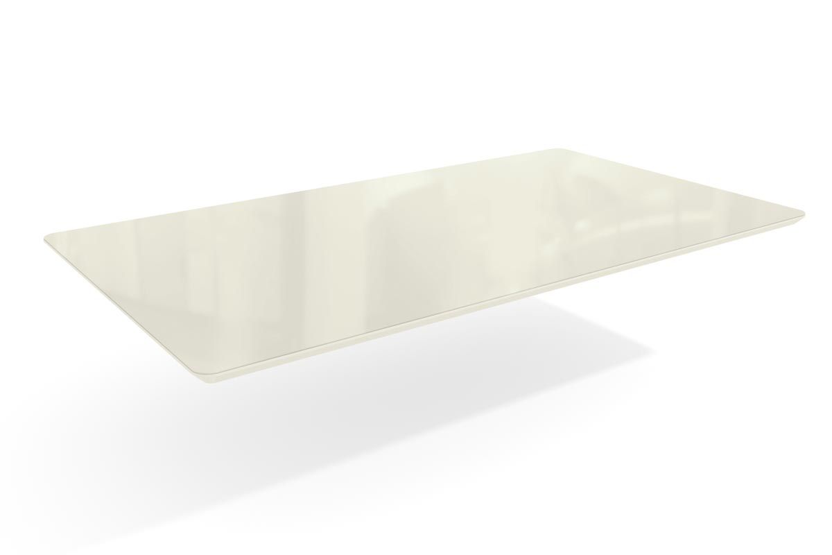 Tampo Mesa MDF/Vidro TA26 Crome 160cm KappesbergOff White/Off White Tampo Mesa MDF/Vidro TA26 Crome 160cm KappesbergOff White/Off White