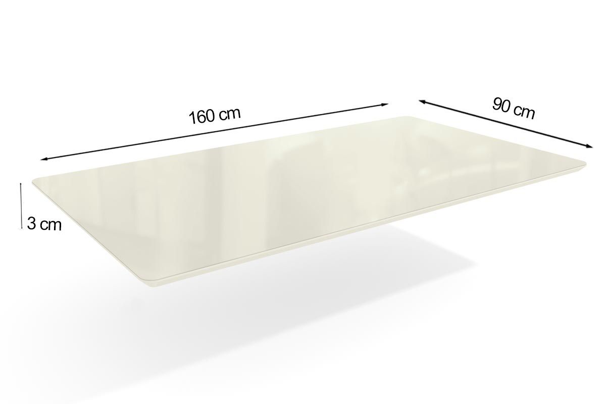 Tampo Mesa MDF/Vidro TA26 Crome 160cm Kappesberg Tampo Mesa MDF/Vidro TA26 Crome 160cm Kappesberg