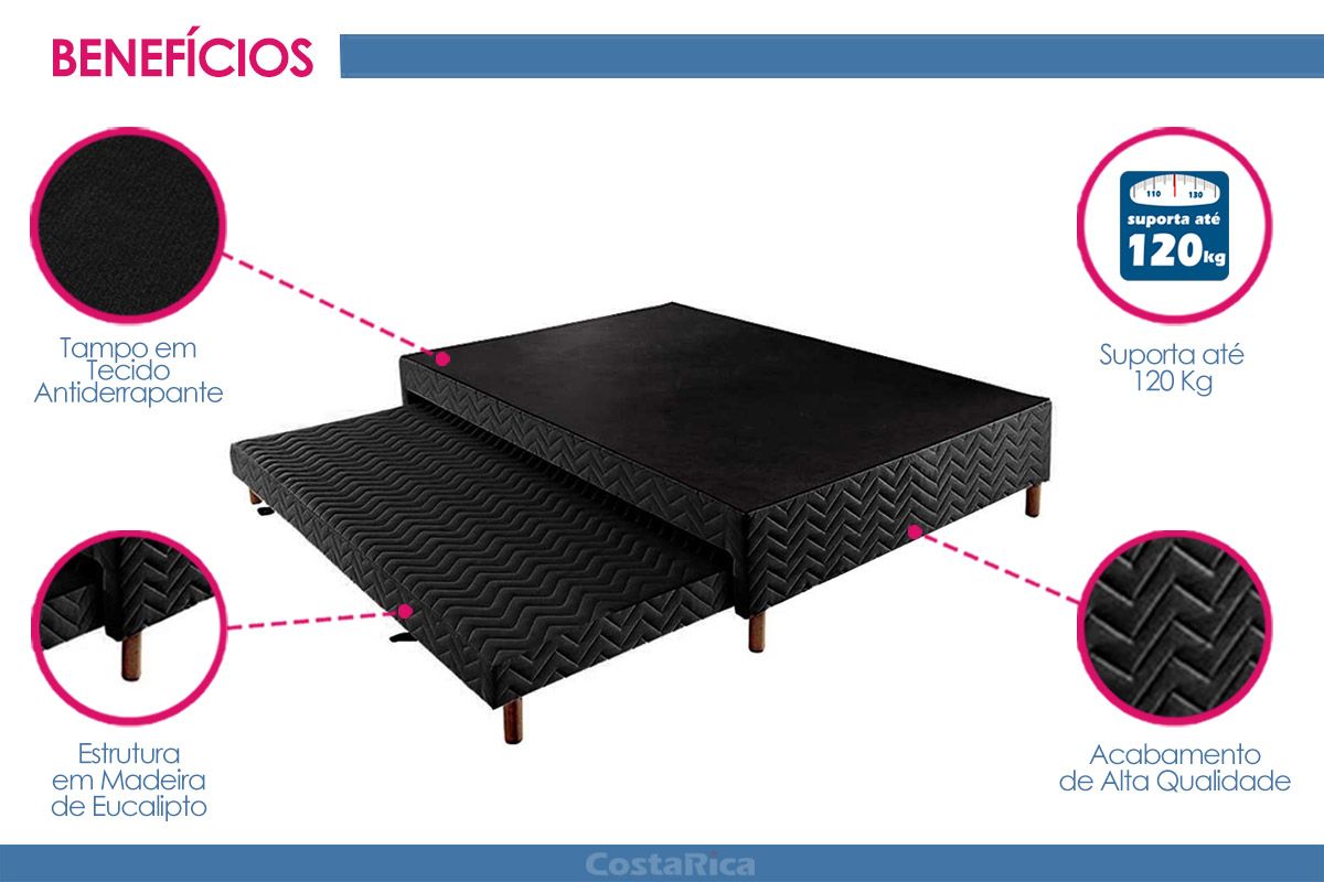 Cama Box c/Auxiliar Paropas Sommier Black Cama Box c/Auxiliar Paropas Sommier Black