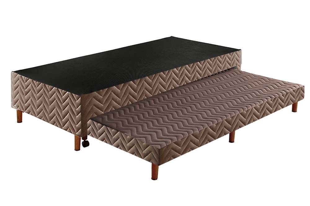 Cama Box c/Auxiliar Paropas Sommier BrownSolteiro com Auxiliar - 88x188x30 Cama Box c/Auxiliar Paropas Sommier BrownSolteiro com Auxiliar - 88x188x30