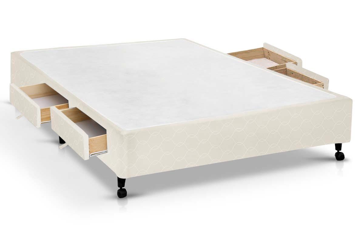 Cama Box Castor Poli Clean4 Gavetas Casal - 138x188x 27
