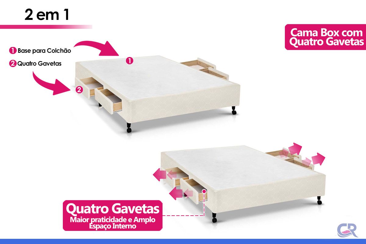 Cama Box Castor Poli Gray Cama Box Castor Poli Gray